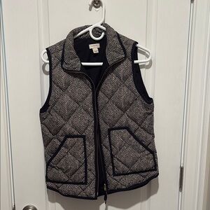 J.Crew Black and White Herringbone Vest